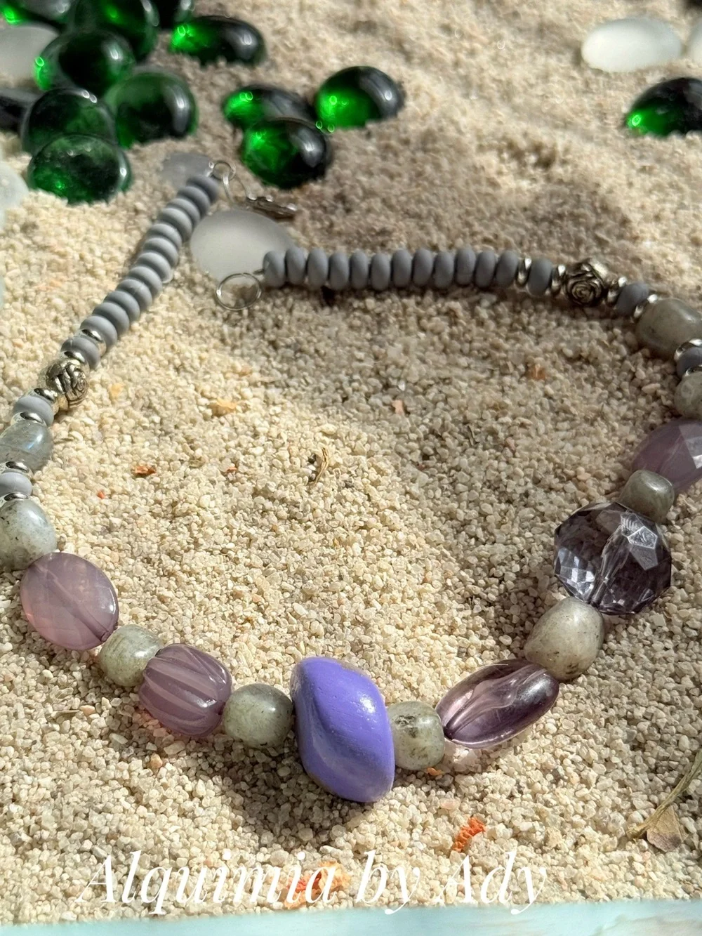 OVERSIZED  + labradorite choker short statement necklace